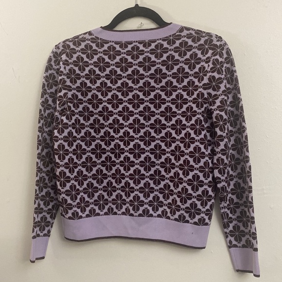 Kate Spade Spade Flower fitted Cardigan Sweater Madeline purple Size Small - Picture 6 of 10